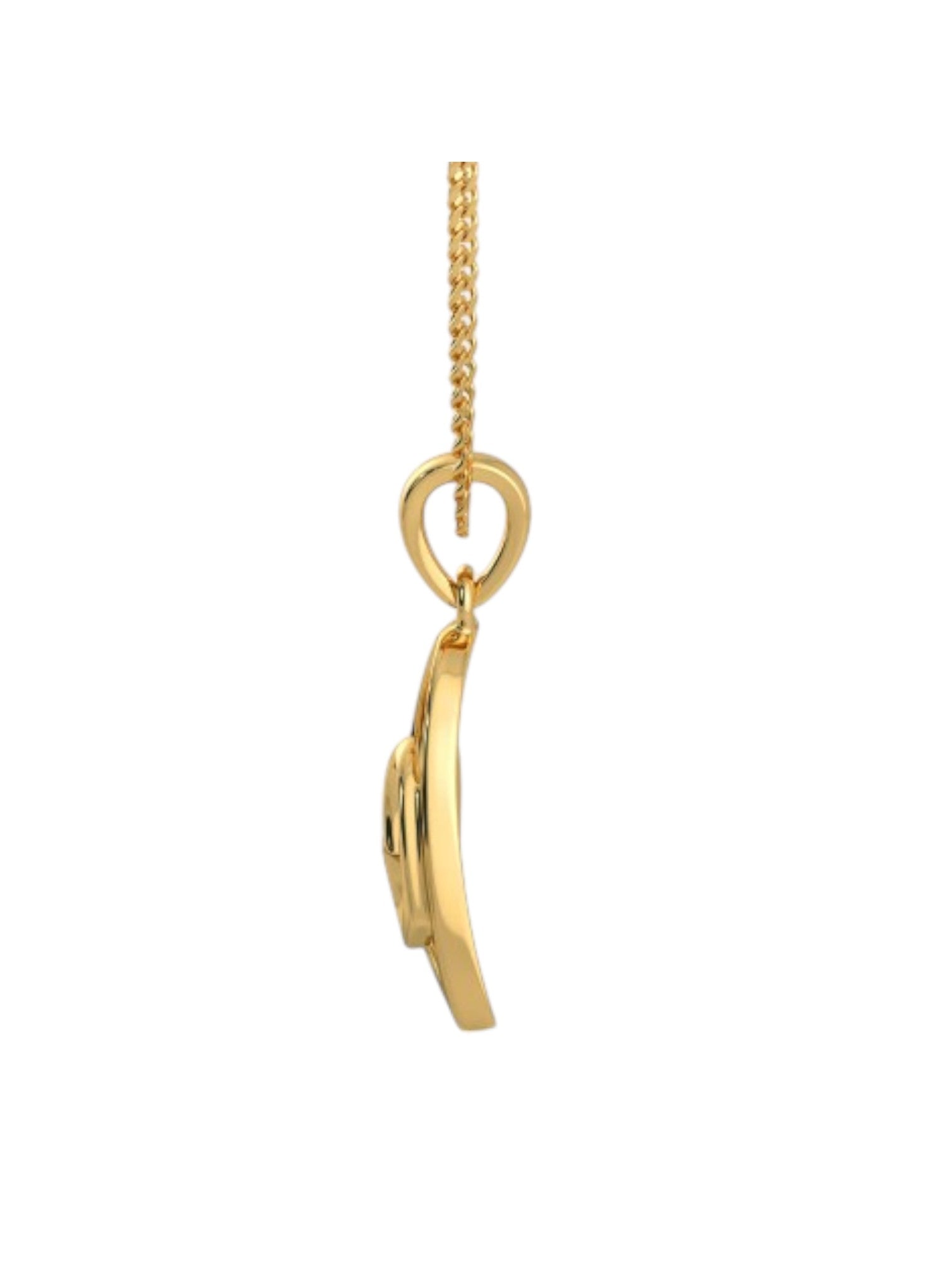 925 Sterling Silver Minimalist Love Design CZ Stones Gold Plated Pendant With Chain For Women By Kesardeep